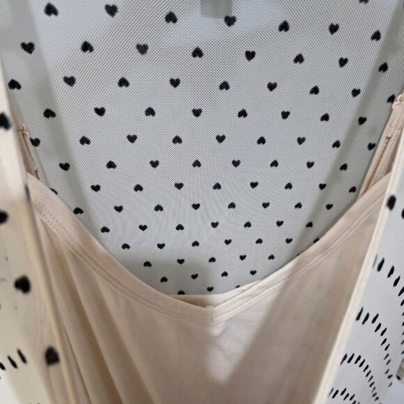 Torrid Cream Mesh Midi Dress with Black Hearts – Size 2 (18/20) - Picture 10 of 12